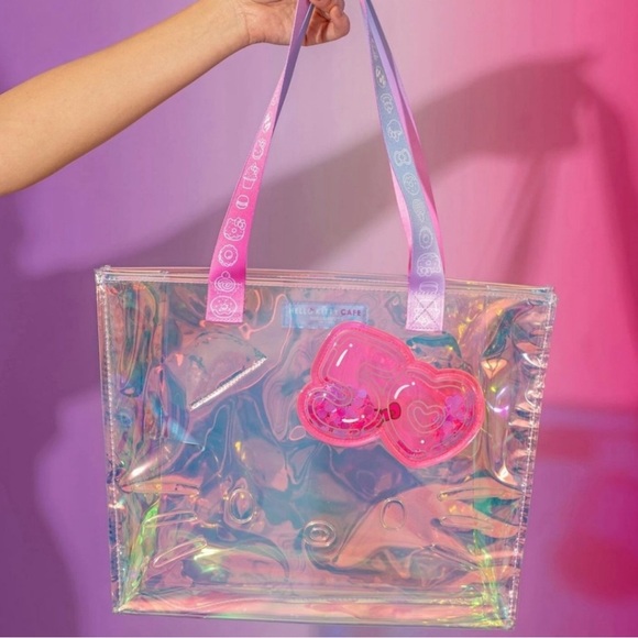 Free mystery gifts! Hello Kitty Cafe 50th Anniversary Tote Bag NWT - Picture 3 of 3